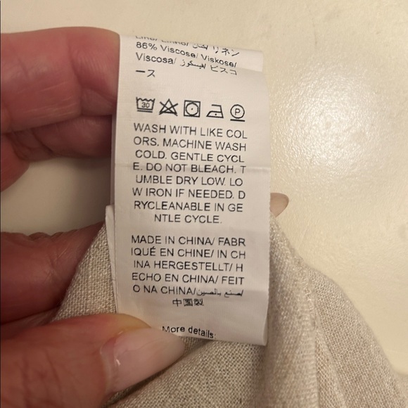 SHEIN Women's Beige Wide Leg Linen Pants - Picture 8 of 8